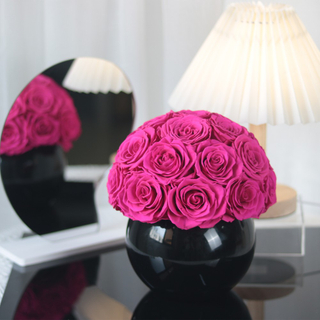 25 Roses with Glass Vase