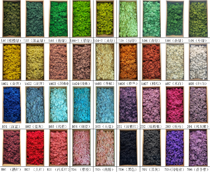 moss color chart-