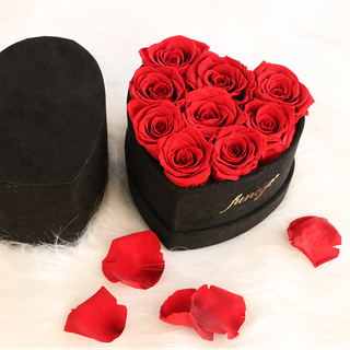 7 Roses in Heart Box