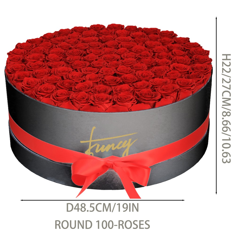 100 roses in round box (6)