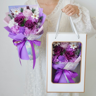 Preserved Purple Rose Bouquet
