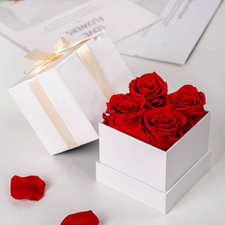 4 Roses in Square Box