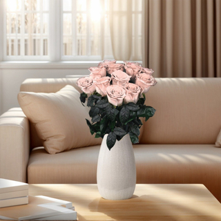 Long Stem Rose with Short Vase