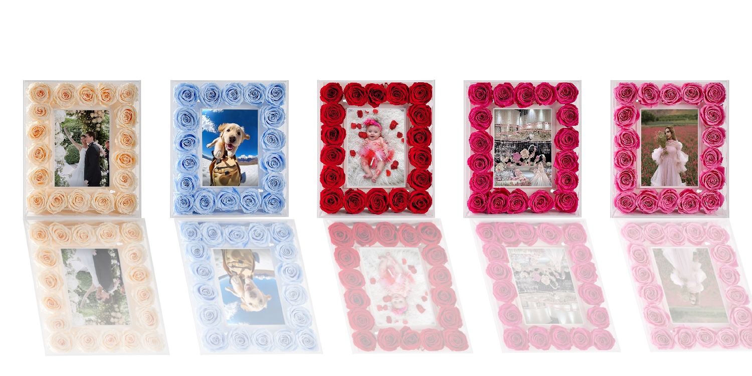 Acrylic Rose Photo Frame (6