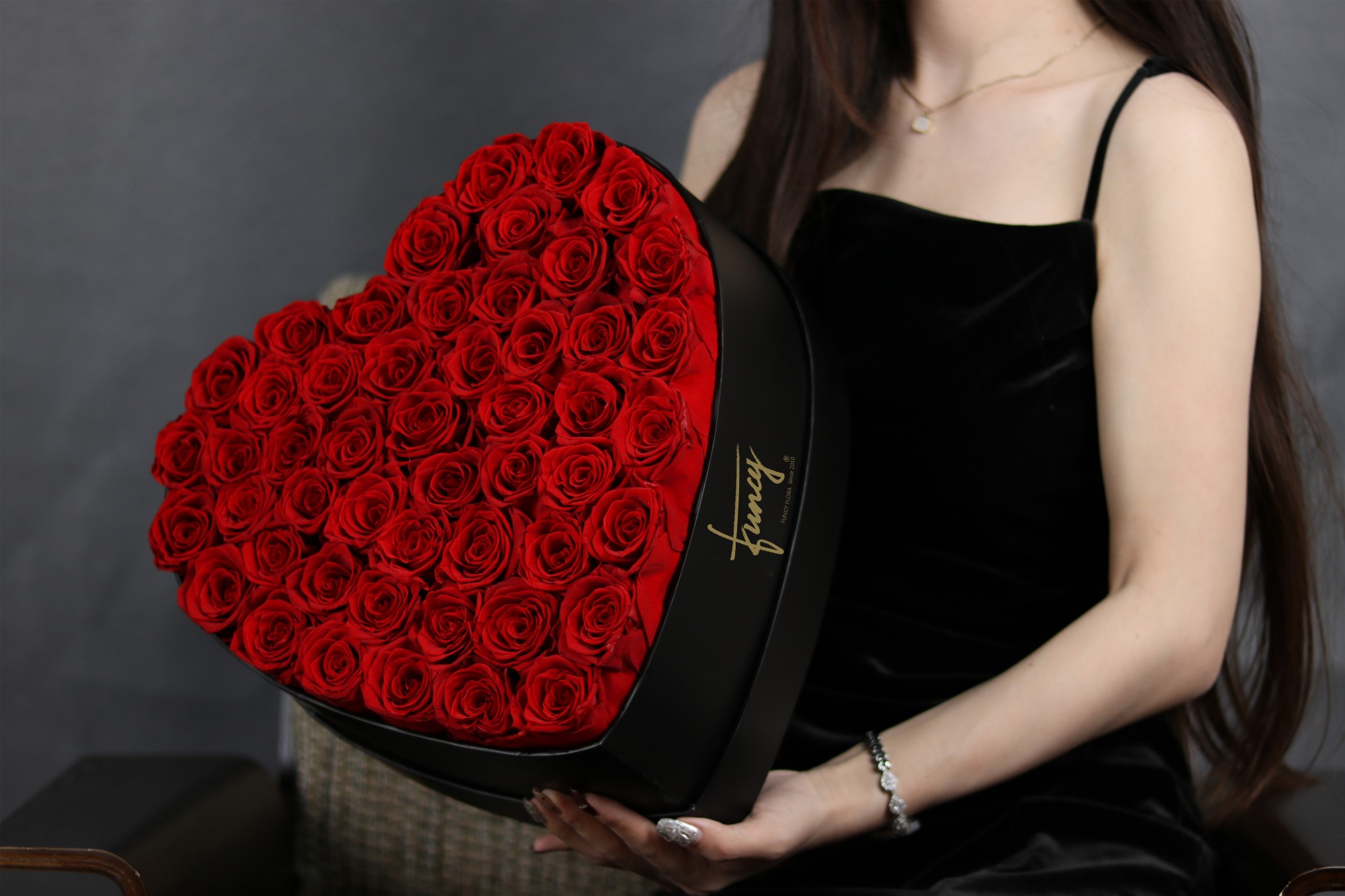 45 roses in heart box (1)